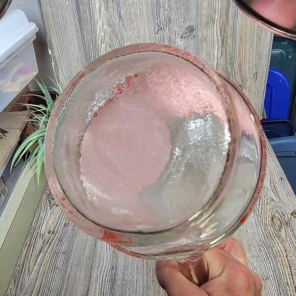 Vintage Red White Gingham Check Pitcher, Anchor Hocking, Ice Lip - Picture 6 of 6